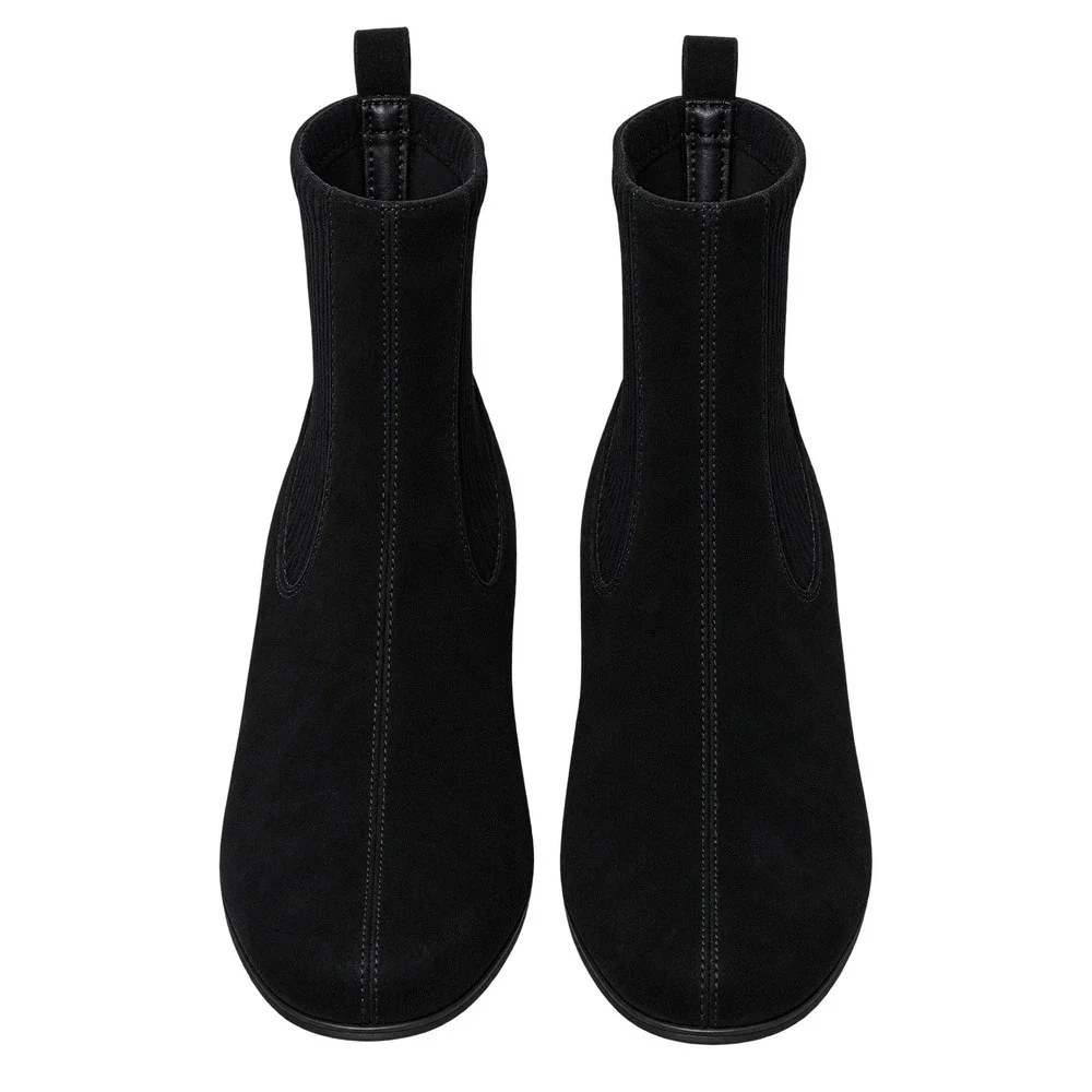 Aquatalia Versa Suede Chelsea Wedge Ankle Booties Women 7.5 Black Waterproof